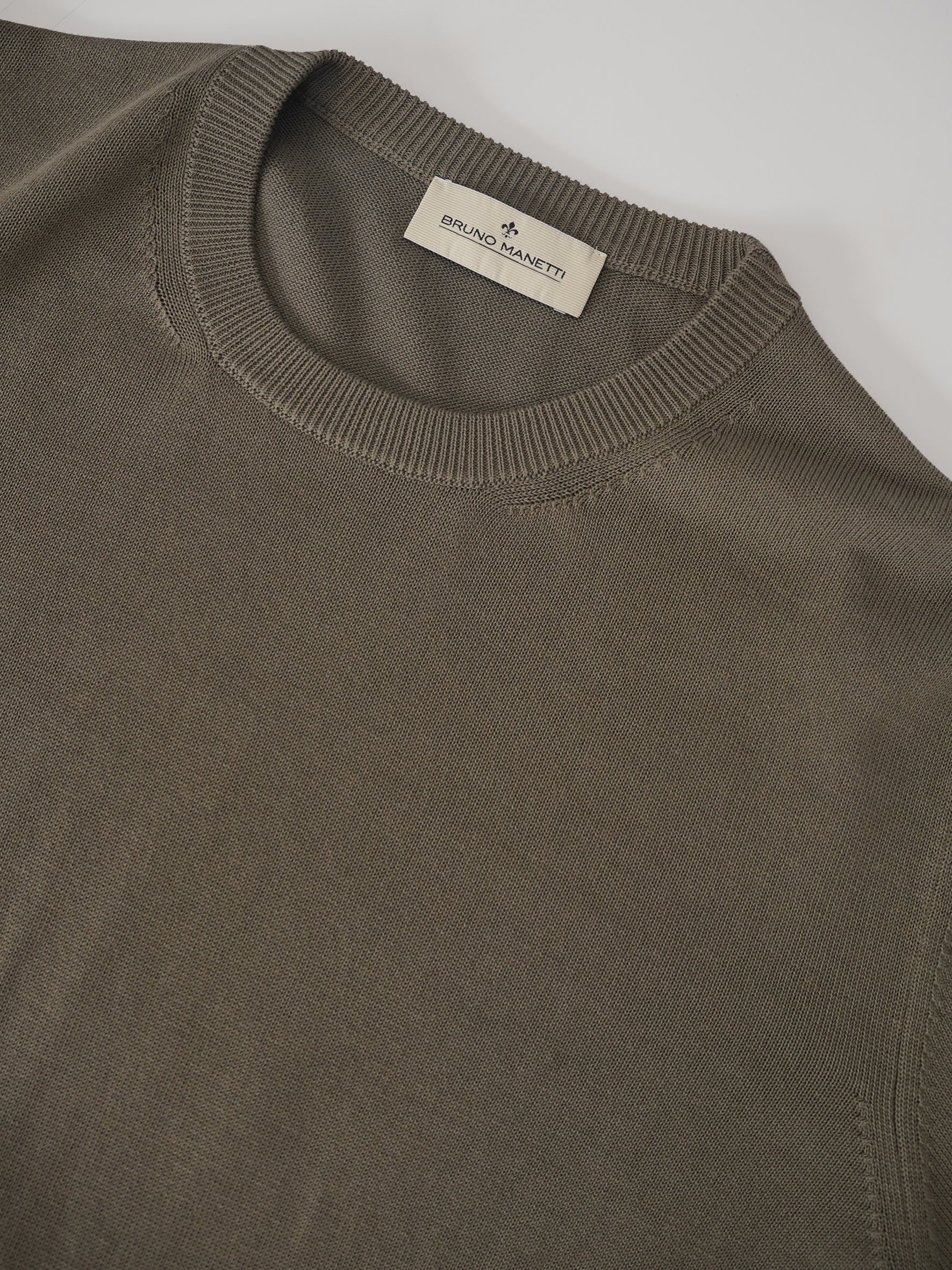 Khakifarbenes Strick-Shirt